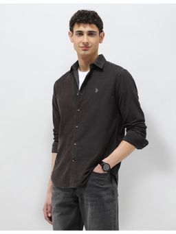 U.S. Polo Assn. Denim Co. - Mens Pure Cotton Corduroy Grey Casual Shirt