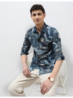 U.S. Polo Assn. Denim Co. - Mens Tropical Printed Regular Fit Blue Casual Shirt