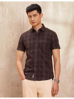 U.S. Polo Assn. Denim Co. - Mens Grid Tattersall Checks Pure Cotton Red Casual Shirt