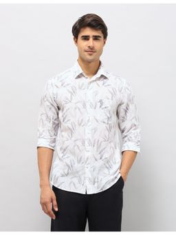 U.S. POLO ASSN. - Mens Tropical Printed Tailored Fit Grey Casual Shirt