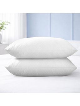 Welspun - Easy Sleep Microfiber 450TC Breatheable White Pillows (Pack of 2)