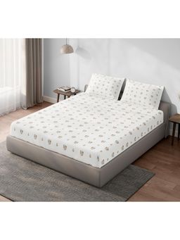 SPACES - Aeris Floral Cream Bedsheet with 2 Pillow Covers