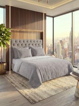 the White Moss - Ash Ombre 250TC Spindle King Bedsheet With 2 Pillow Covers
