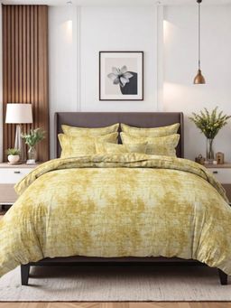 the White Moss - Clotted Cream 250TC Spindle King Bedsheet With 2 Pillow Covers
