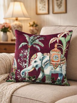 Zeba World - Nature Magenta Cushion Cover (16 x 16 Inches)