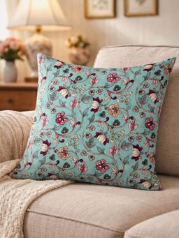 Zeba World - Ethnic Blue Cushion Cover (16 x 16 Inches)