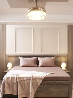 House of Owlet - Brown Solid 400TC Super King Bedsheet with 2 Pillow Covers