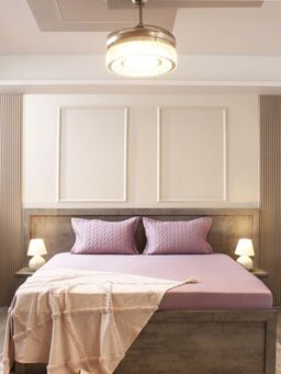 House of Owlet - Purple Solid 400TC Super King Bedsheet with 2 Pillow Covers