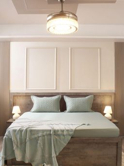 House of Owlet - Green Solid 400TC Super King Bedsheet with 2 Pillow Covers