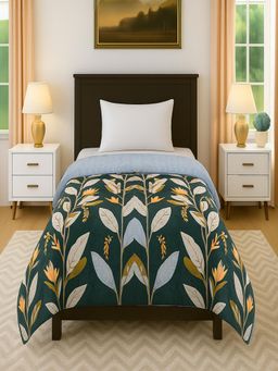 Threadwear - Multi Color, Floral, 3 Layer Single Bed Cotton Comforter