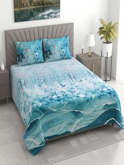 Threadwear - Multi-Color Floral 400TC Super King Bedsheet With 2 Pillow Covers
