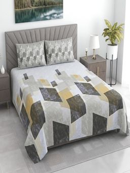 Threadwear - Multi-Color Abstract 400TC Super King Bedsheet With 2 Pillow Covers