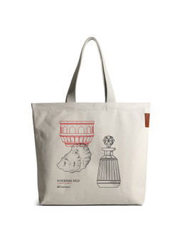 DailyObjects - 100% Cotton Canvas Hyderabad City Womens Large Tote Bag White