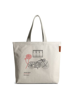 DailyObjects - 100% Cotton Canvas Jaipur City Womens Large Tote Bag White