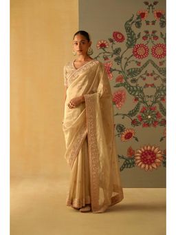 Sheetal Batra - Saraa Gold Tissue Predraped Saree With Blouse