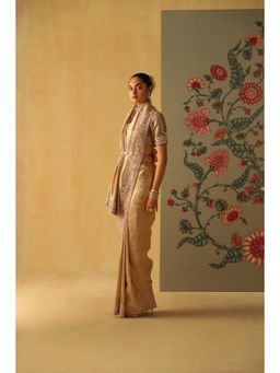 Sheetal Batra - Zeenat Gold Tissue Predraped Saree With Blouse