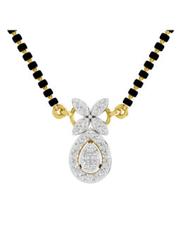 SPARQ - Lab Grown Diamond 0.28Ct 925 Sterling Silver White Floral and Teardrop Mangalsutra
