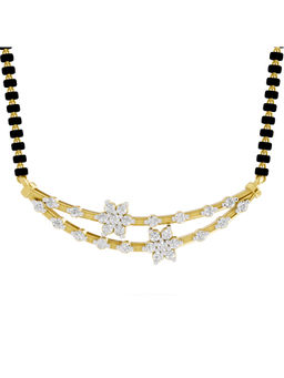 SPARQ - Lab Grown Diamond 0.34Ct 925 Sterling Silver White Elegant Floral Mangalsutra