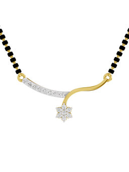 SPARQ - Lab Grown Diamond 0.36Ct 925 Sterling Silver White Floral Wave Mangalsutra