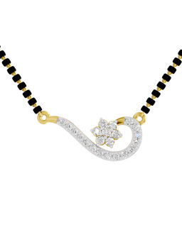 SPARQ - Lab Grown Diamond 0.28Ct 925 Sterling Silver White Whirlwind Floral Mangalsutra
