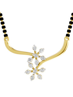 SPARQ - Lab Grown Diamond 0.22Ct 925 Sterling Silver White Floral Asymmetric Mangalsutra