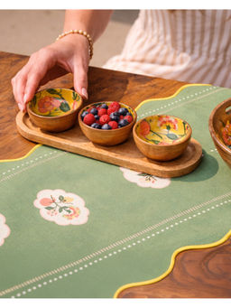 Chumbak - Citrus Zest Yellow Limonata Trio Wooden Bowls