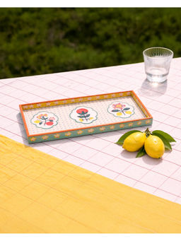 Chumbak - Citrus Zest White Limonata Mdf Tray