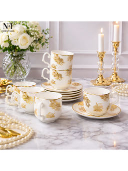 NFI Essentials - Ceramic White Cups & Saucers (Pack of 6)