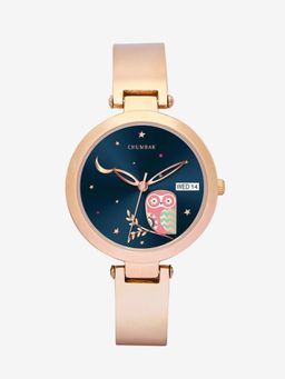 Chumbak - Nocturnal Metal Rose Gold with Navy Blue Dial Watch (New_2025) (M)