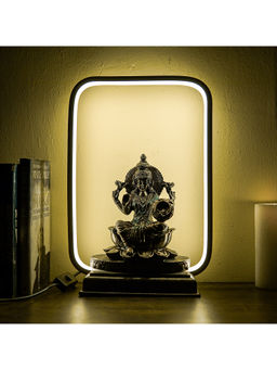 HomeTown - Luminus Polyresin Ma Laxmi Led Gold Idol In Brown