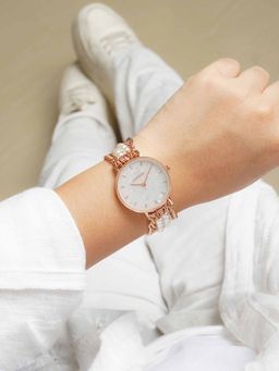 Joker and Witch - Joker & Witch Odessa White Mop Dial Single Wrap Rose Gold Pearl Watch (M)