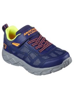 SKECHERS - Boys Dynamicflash Rezlur Navy Blue Casual LED Shoes