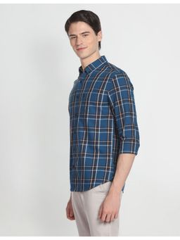 U.S. Polo Assn. Denim Co. - Button Down Collar Blue Tartan Check Casual Shirt