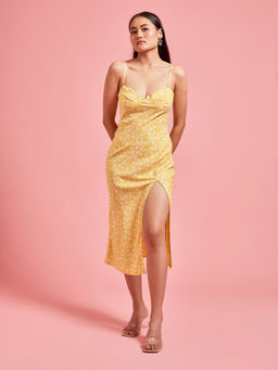 The Clothing Factory - Yellow Floral Slip Dress