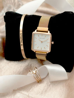 Joker and Witch - Joker & Witch White Stainless Steel Watch and Bracelet With Ring (Set of 3)