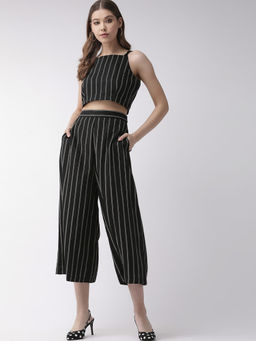 Twenty Dresses by Nykaa Fashion - Black Let The Stripes Talk Co-ordinates