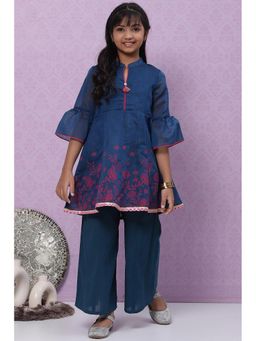 Biba - Girls Blue Printed Palazzo (Set of 2)