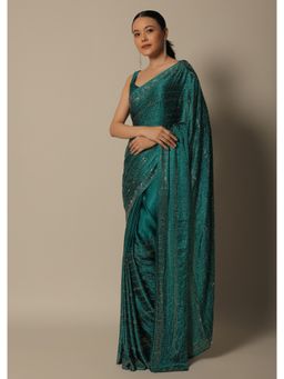 KALKI FASHION - Dazzling Green Saree with An Unstitched Blouse