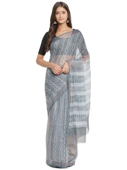 Fabindia - Cotton Silk Hand Block Printed Sari without Blouse