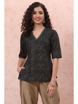 Rangriti - Black Printed Top