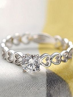 Raajsi By Yellow Chimes - Austrian Crystal 925 Silver Plated Designer Ring