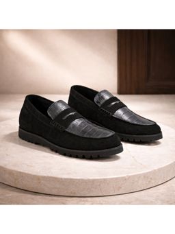 Ruosh - Otes Men Black Suede Penny Loafers
