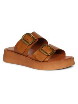 Viviblu - Women Brown Leather Platform Sandals
