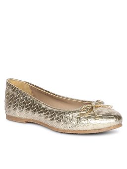 Saint G - x Viviblu Gold Woven Leather Ballerina for Women
