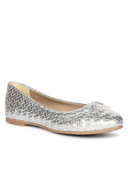 Saint G - x Viviblu Silver Woven Leather Ballerina for Women