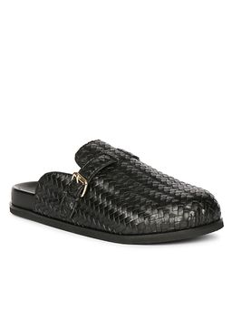 Saint G - x Viviblu Black Woven Leather Mules