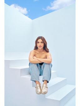 Saint G - x Viviblu Gold Woven Leather Mules