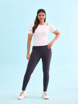 Go Colors - Women Solid Grey Leggings