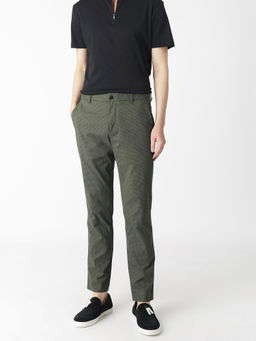 Rare Rabbit - Albion Primary Green Stylish Seersucker Check Trouser