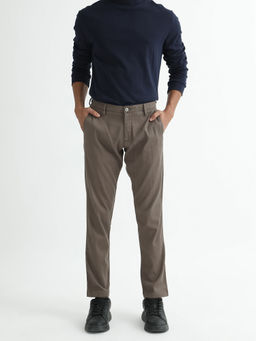 Rare Rabbit - Cellular Primary Brown A Solid Trouser